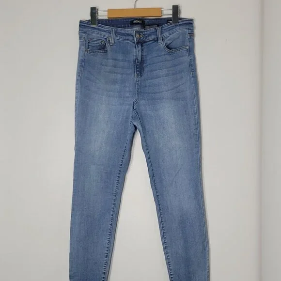 Buffalo David Bitton Blue Cotton Blend High-Rise Slim Fit Stretch Jean Size 10 - Picture 12 of 16